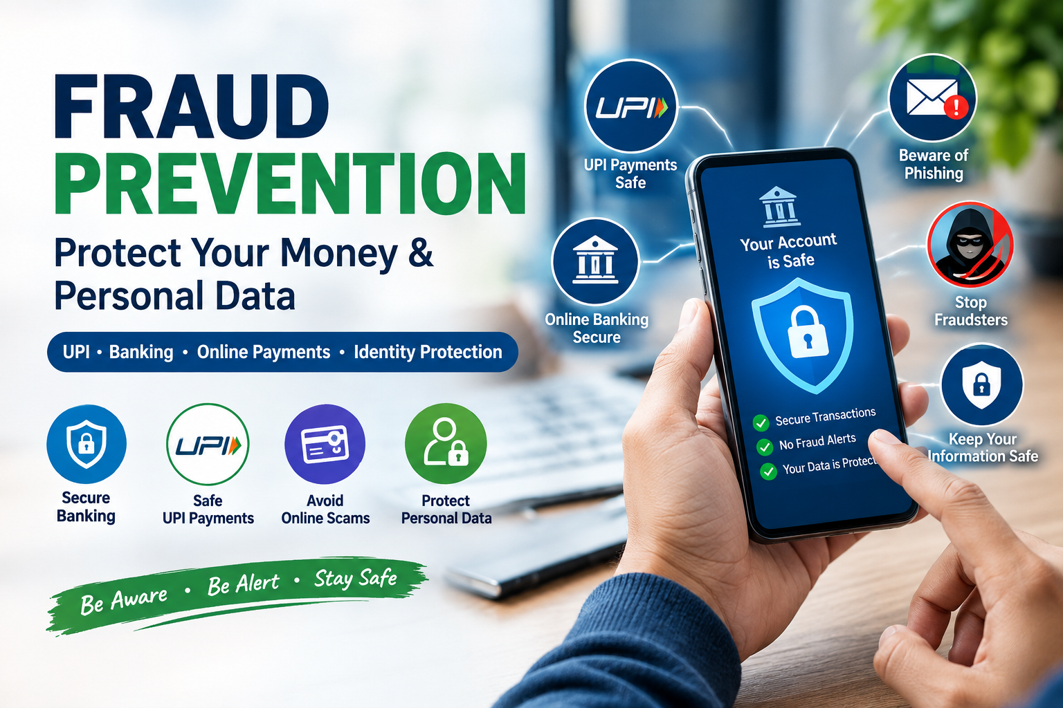 Fraud prevention guide for protecting bank accounts, UPI and personal data in India